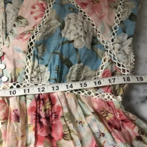 Zimmerman Floral Lace Trim Women Top Size 3 - Picture 12 of 14